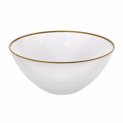 Cryspo Trio Σαλατιέρα Γυάλινη Στρογγυλή 28εκ 'PERGE GOLD' 8008707